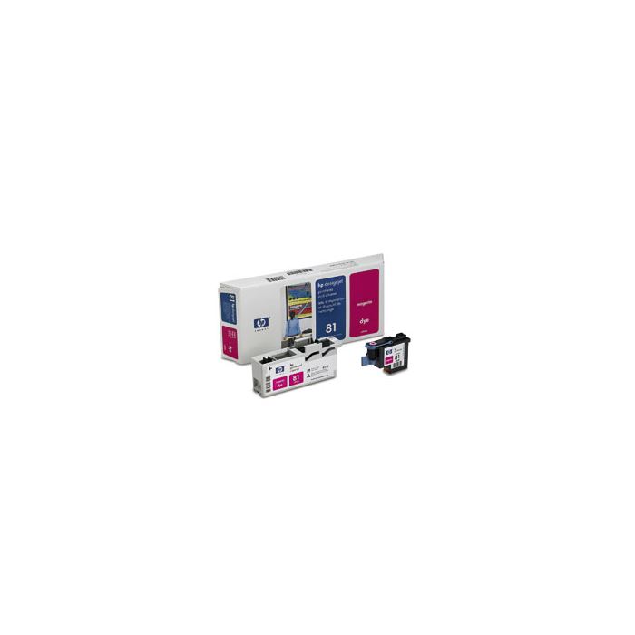 Hp C4952A Kartuş, Hp 81 Kartuş, Plotter 5000/5000PS için Kırmızı kafa ve Kafa Temizleyici