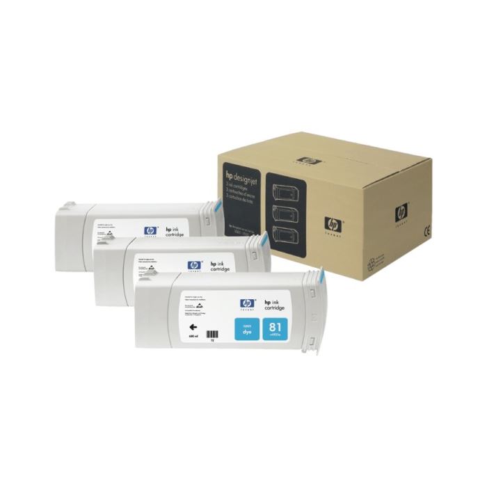 Hp C5067A Kartuş, Hp 81 Kartuş, DesignJet 5500 Serisi Mavi 3' lü Set Kartuş