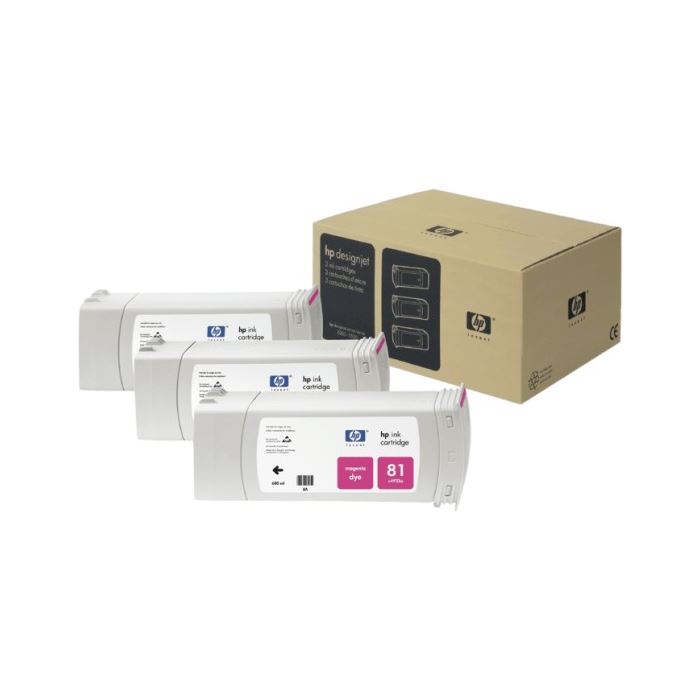 Hp C5068A Kartuş, Hp 81 Kartuş, DesignJet 5500 Serisi Kırmızı 3' lü Set Kartuş