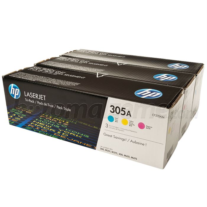 HP CF370AM (305A) MAVI/KIRMIZI/SARI 3 LU PAKET LASERJET TONER KARTUSLARI